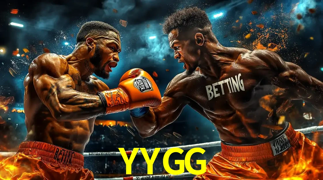 Dois boxeadores em uma luta intensa e explosiva, representando a adrenalina e as oportunidades de apostas em esportes de combate disponíveis na plataforma YYGG.