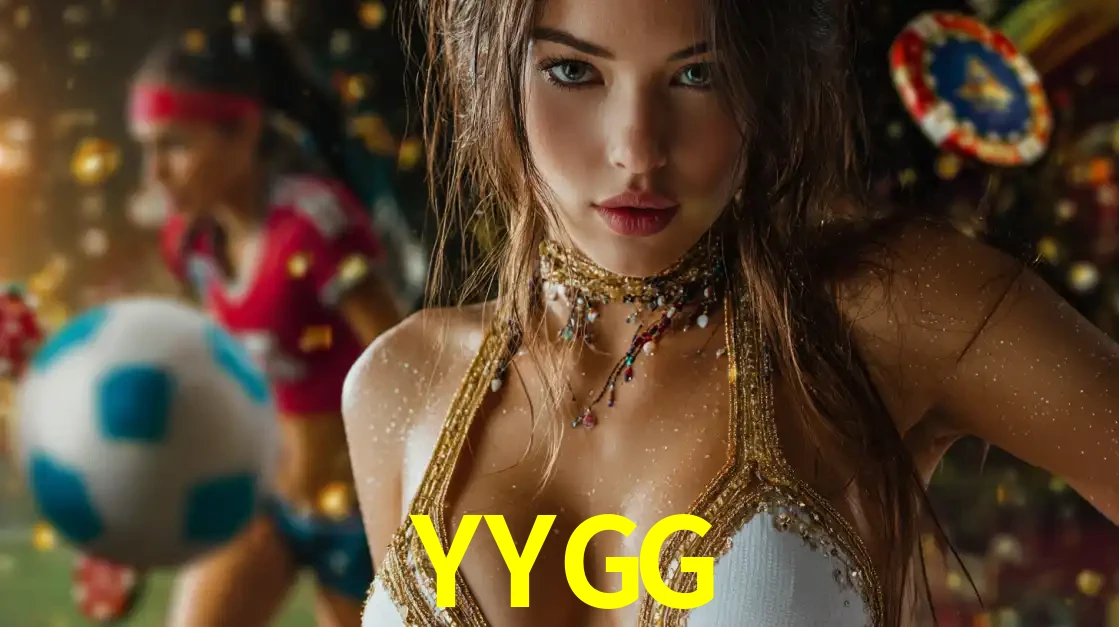 Mulher elegante representando a combinação de glamour e emoção das apostas esportivas, com uma jogadora de futebol ao fundo, destacando a ação no YYGG.