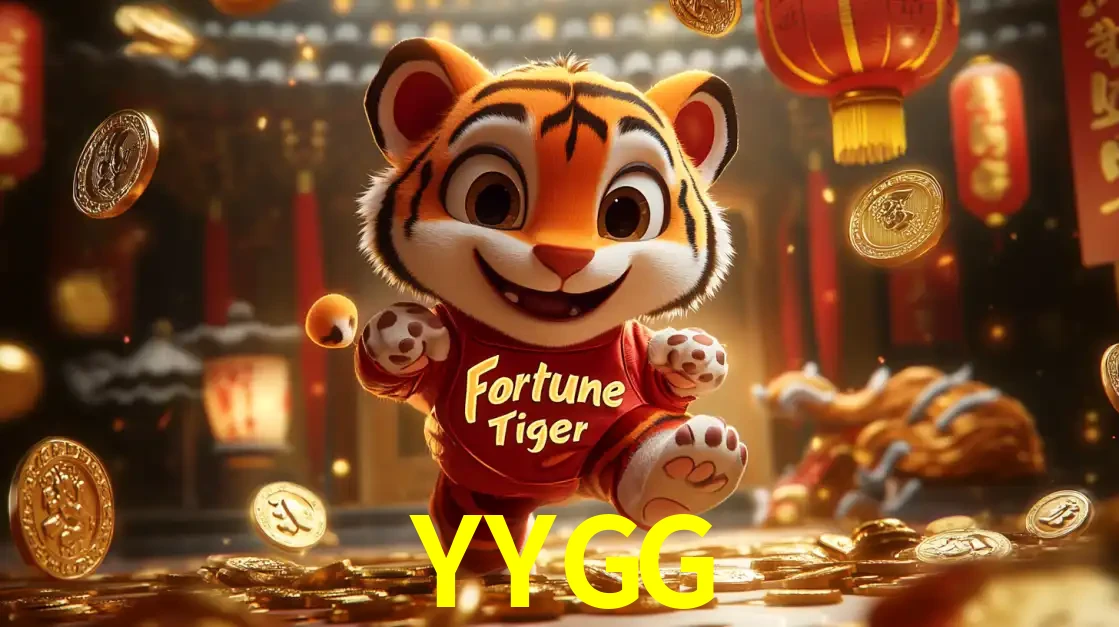 O alegre personagem do Fortune Tiger correndo sobre um caminho de moedas de ouro, simbolizando os grandes prêmios e a diversão do popular jogo de slot do YYGG.